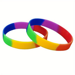 2 Pcs Silicone Wristband Stretchy Rubber Bracelet Party Fans Souvenirs