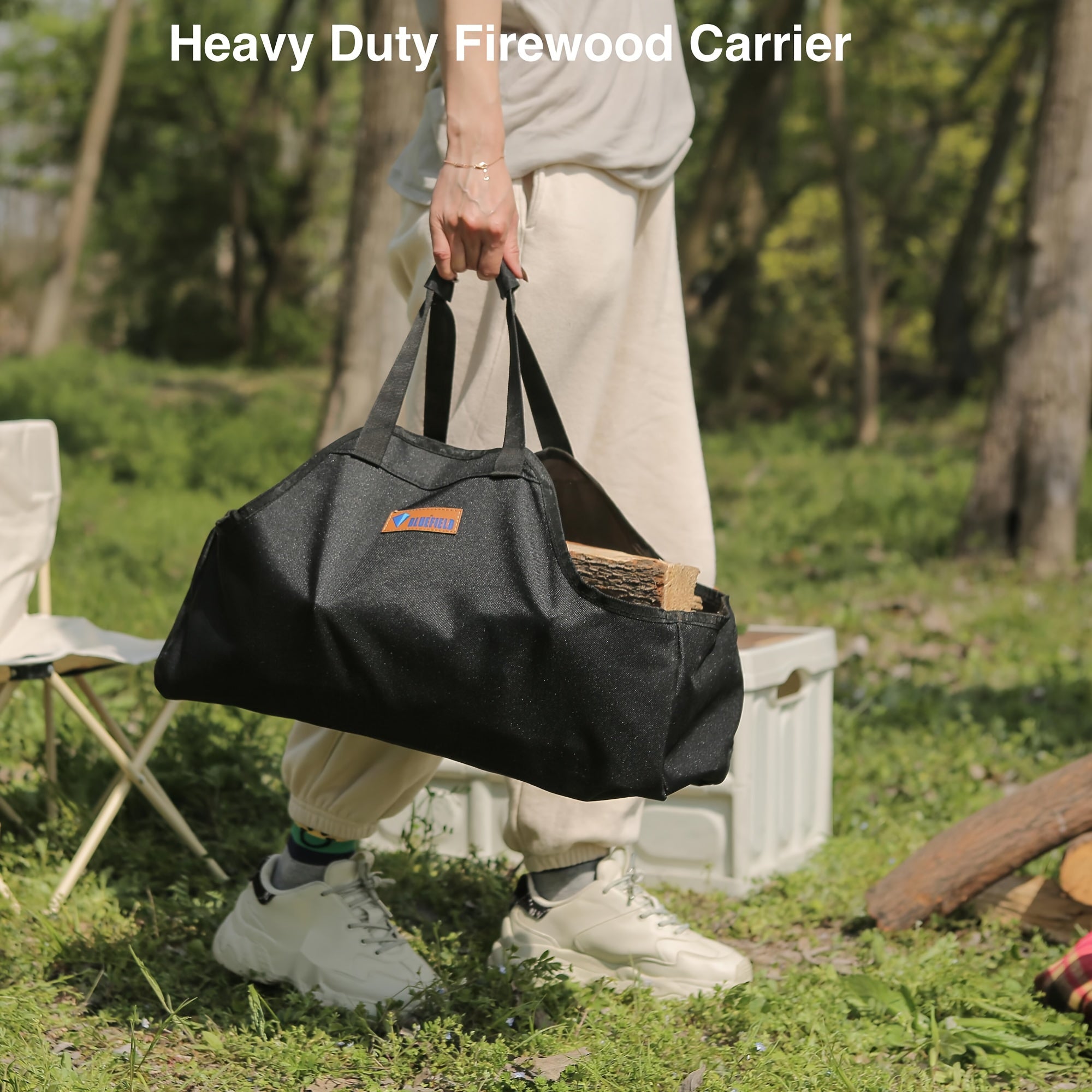Durable Firewood Storage Bag for Camping Fishing Picnic