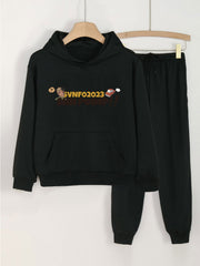 Girls Hoodie & Sweatpants 2pcs Set for Spring/Autumn