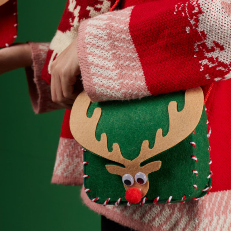 Christmas DIY Deer Backpack Holiday Decoration Gift Bag