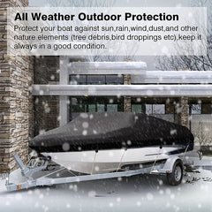600D Boat Cover Marine Waterproof Boat Cover for V Hull Trimaran Small Boat
