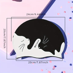 Silicone Waterproof Ear Protector Cat Pattern Swimming Cap