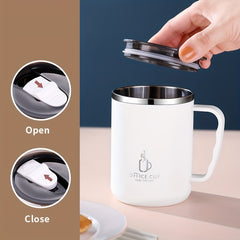 500ml Stainless Steel Water Cup w/ Handle Leakproof Coffee Cup