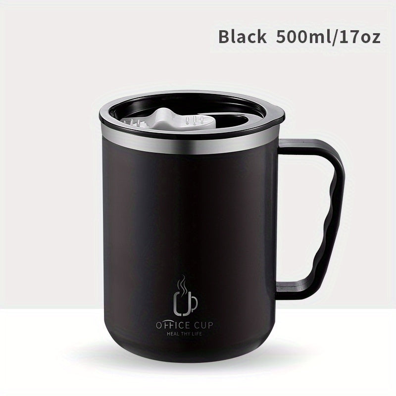 500ml Stainless Steel Water Cup w/ Handle Leakproof Coffee Cup