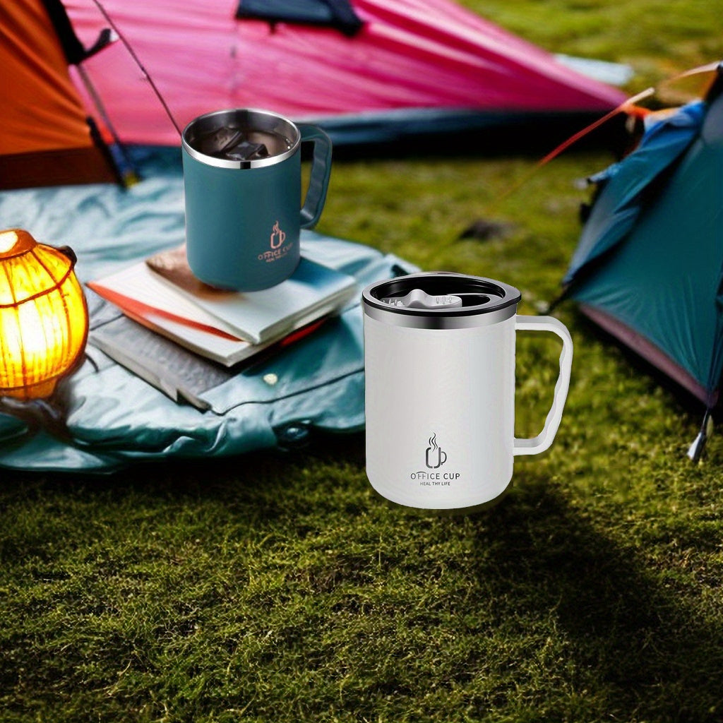 500ml Stainless Steel Water Cup w/ Handle Leakproof Coffee Cup
