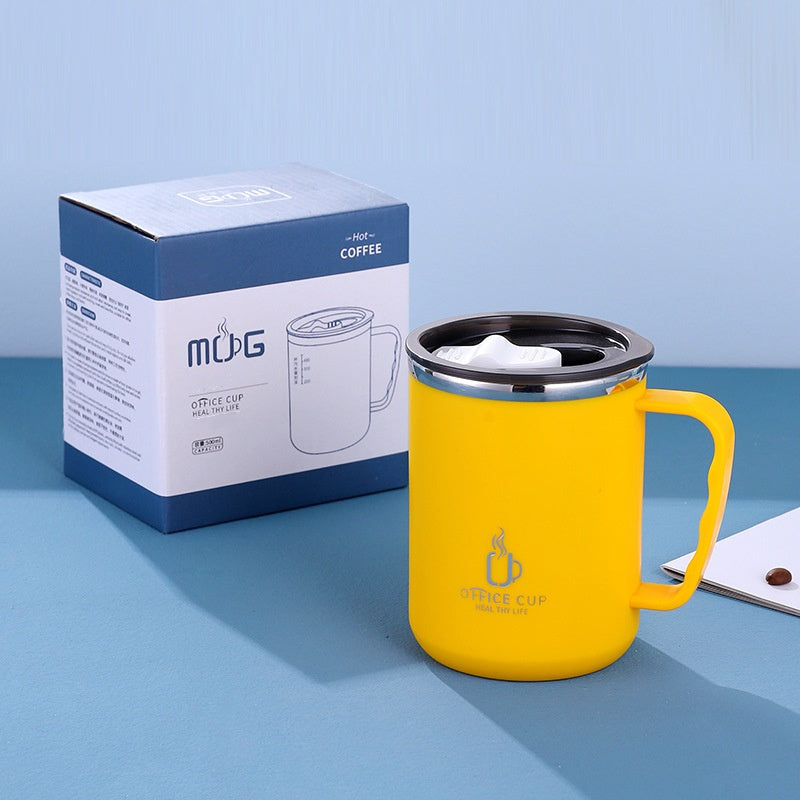 500ml Stainless Steel Water Cup w/ Handle Leakproof Coffee Cup