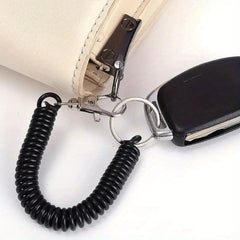 2pcs Retractable Spring Coil Keychain Anti-lost Keyring with Clasp