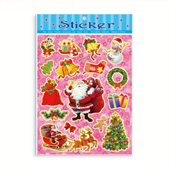 8pcs Christmas Stickers Hot Stamping Decorative Stickers Waterproof