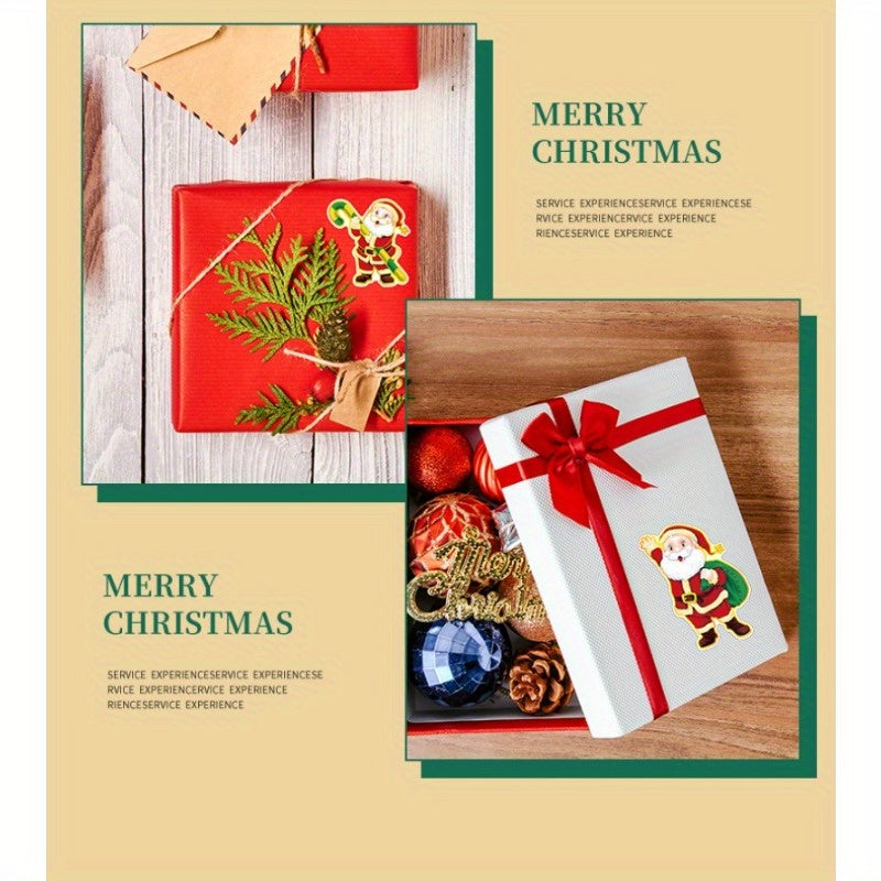 8pcs Christmas Stickers Hot Stamping Decorative Stickers Waterproof