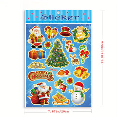 8pcs Christmas Stickers Hot Stamping Decorative Stickers Waterproof