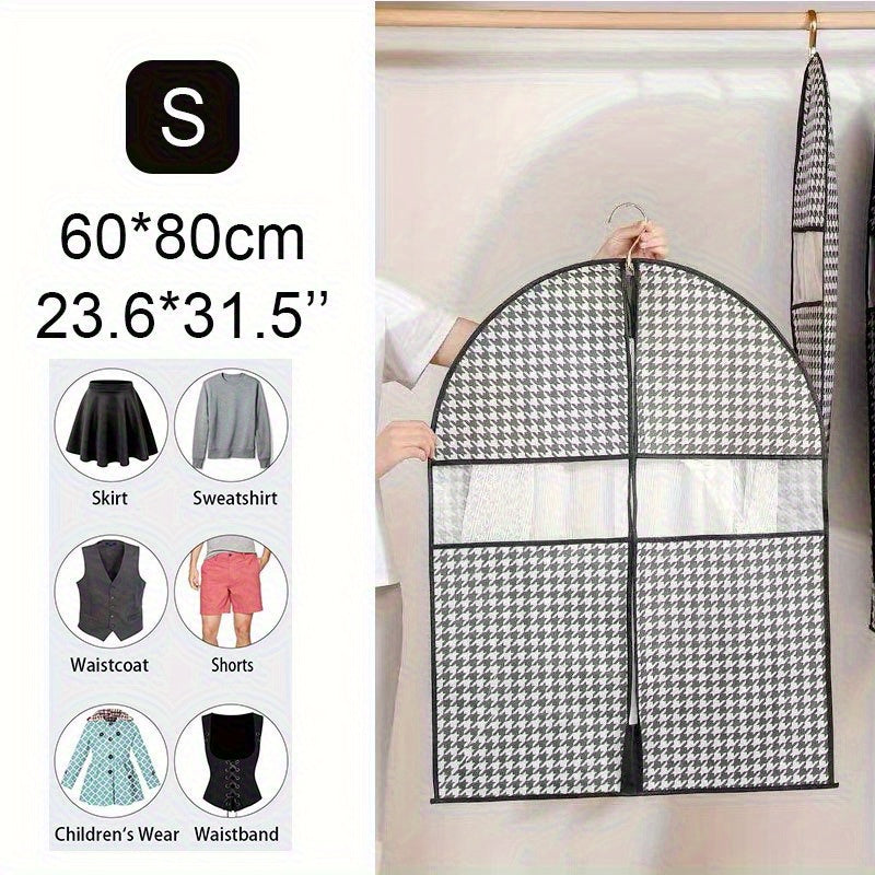 1pc Suit Dust Cover Bags With Window Hanging Clothes Storage Bags