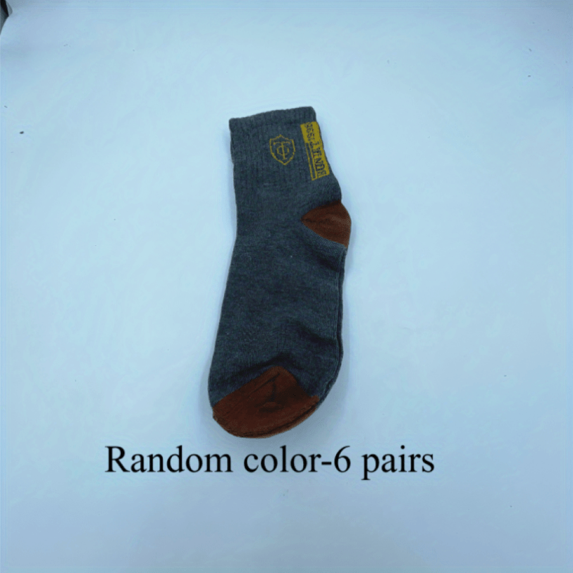 6 Pairs Embroidered Ankle Socks Sweat Absorbing Patterned Socks