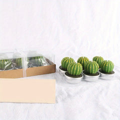 6pcs Christmas Cactus Succulent Candles for Birthday Crafts