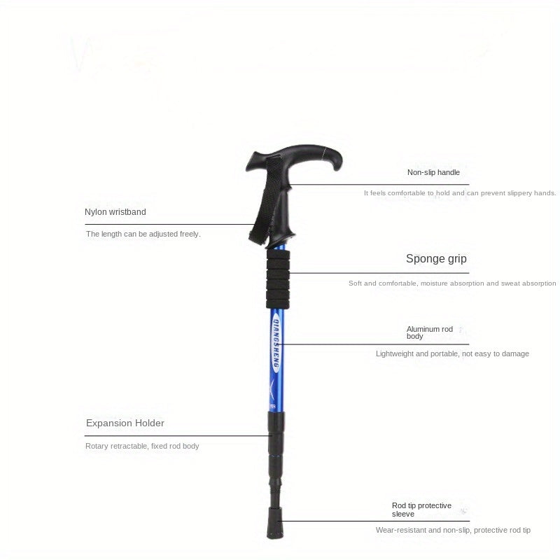 Telescopic Mountain Climbing Cane Aluminum Alloy
