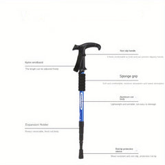 Telescopic Mountain Climbing Cane Aluminum Alloy