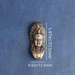 Vintage Brass Guanyin Ruyi Keychain Pendant Bag Charm