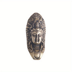 Vintage Brass Guanyin Ruyi Keychain Pendant Bag Charm