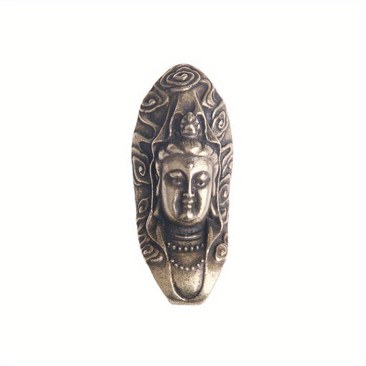 Vintage Brass Guanyin Ruyi Keychain Pendant Bag Charm