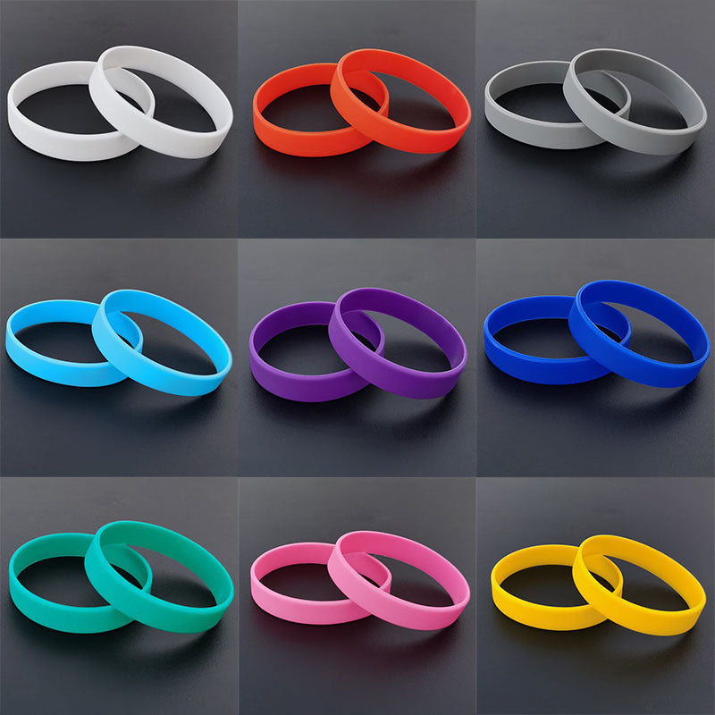 5 Pcs Silicone Bracelet Solid Team Basketball Sports Wristband