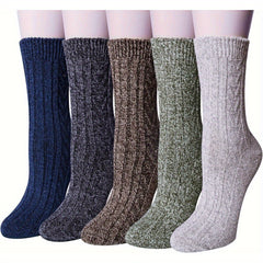 Womens Winter Socks Warm Thick Wool Vintage Crew Socks