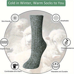 Womens Winter Socks Warm Thick Wool Vintage Crew Socks