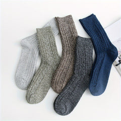 Womens Winter Socks Warm Thick Wool Vintage Crew Socks