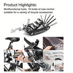 16-In-1 Bike Tool Set Portable Socket Wrench Screwdriver Repair Kit