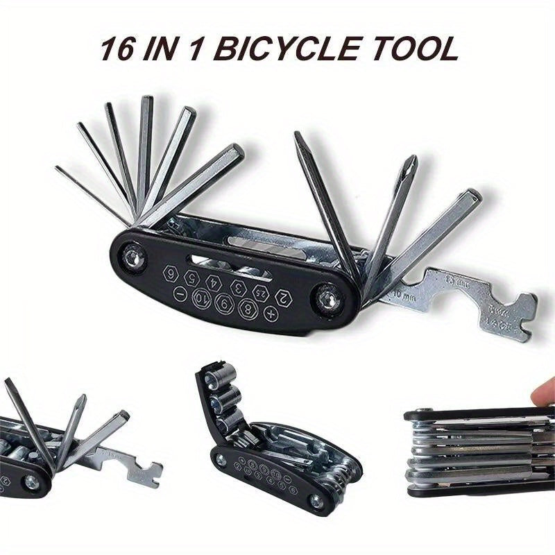 16-In-1 Bike Tool Set Portable Socket Wrench Screwdriver Repair Kit