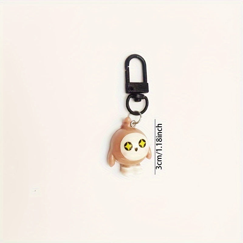 Cartoon Egg Doll Keychain Colorful Glossy Key Ring Pendant