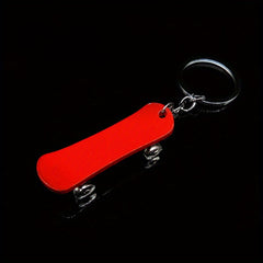 Metal Mini Skateboard Keychain Pendant Hanging Decoration