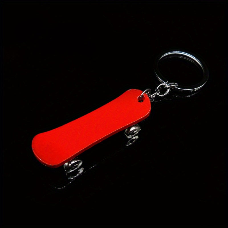 Metal Mini Skateboard Keychain Pendant Hanging Decoration