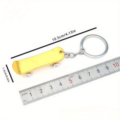 Metal Mini Skateboard Keychain Pendant Hanging Decoration