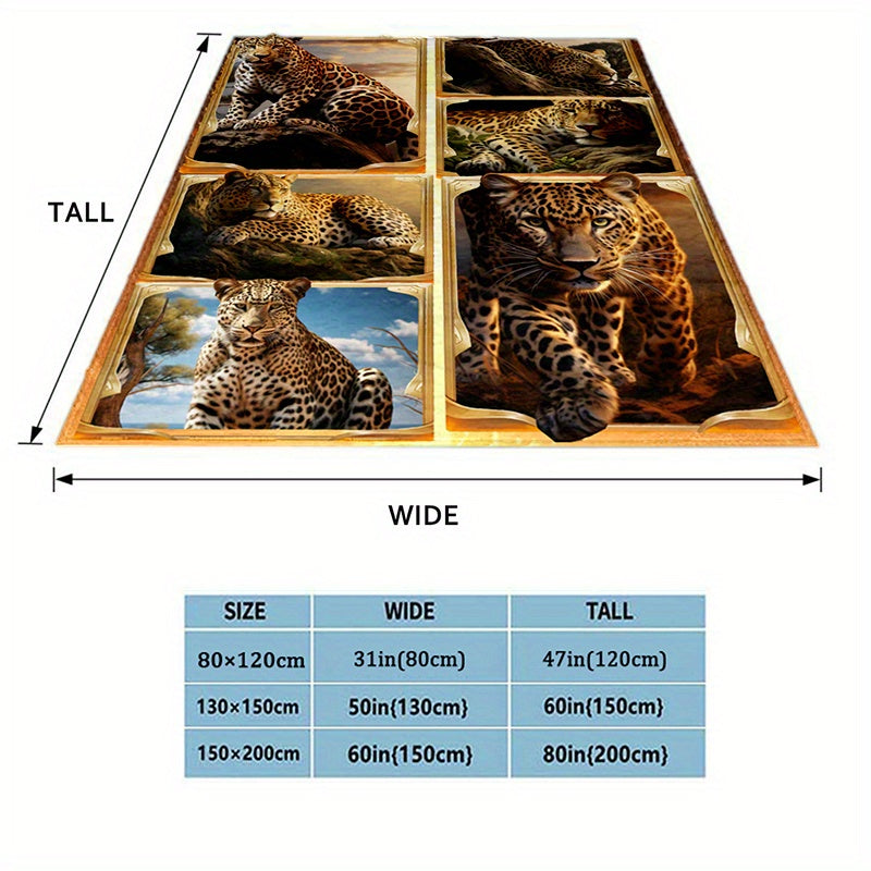 Cozy Leopard Print Blanket Lightweight Flannel Throw Blanket For Sofa Bed