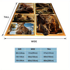 Cozy Leopard Print Blanket Lightweight Flannel Throw Blanket For Sofa Bed