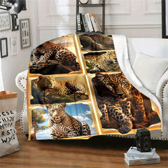 Cozy Leopard Print Blanket Lightweight Flannel Throw Blanket For Sofa Bed