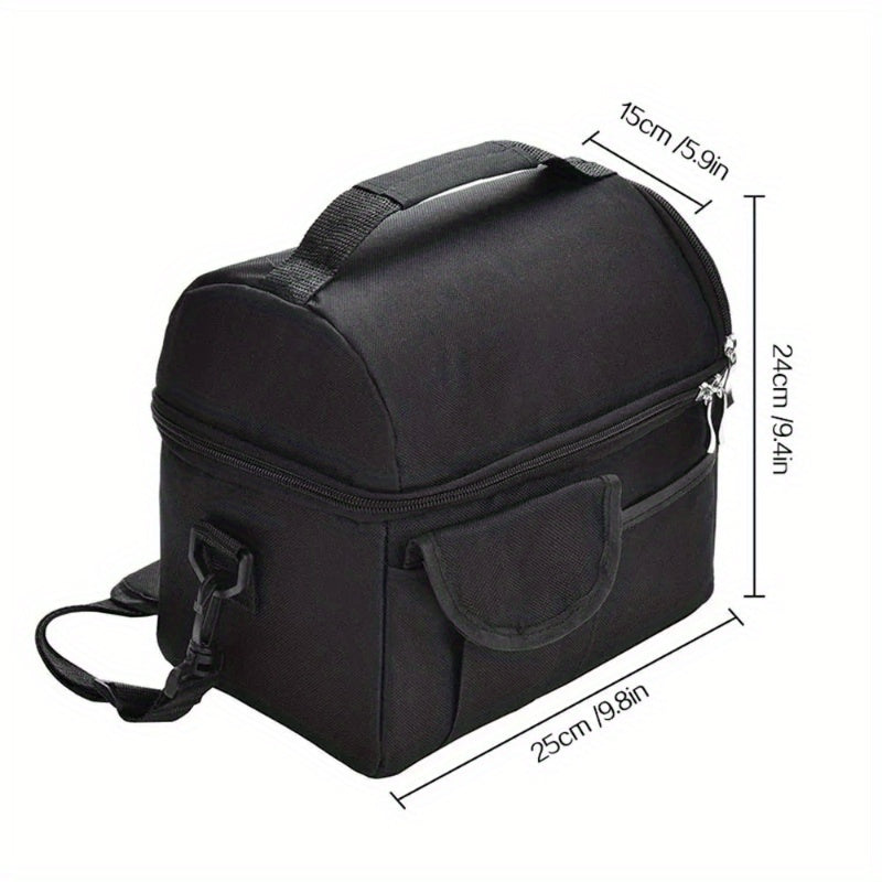 Large Insulated Lunch Box Leak-proof Cooler Bag Dual Compartment Lunch Tote Bag