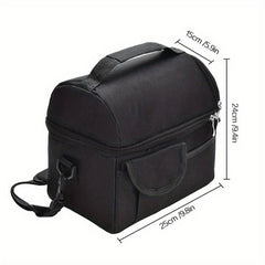 Large Insulated Lunch Box Leak-proof Cooler Bag Dual Compartment Lunch Tote Bag