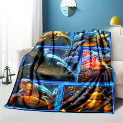 Sea Turtles Print Blanket Lightweight Flannel Throw