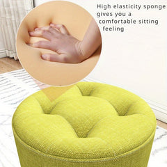 Fabric Wooden Stool Non-Slip for Living Room Shoe Stool Entryway Stackable