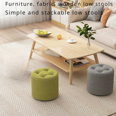 Fabric Wooden Stool Non-Slip for Living Room Shoe Stool Entryway Stackable