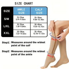 Zipper Open Toe Compression Socks for Running - Over the Calf Sports Socks