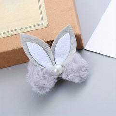 Kids Rabbit Ears Plush Bow Hairpin & Sweet Hair Clip