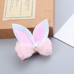 Kids Rabbit Ears Plush Bow Hairpin & Sweet Hair Clip