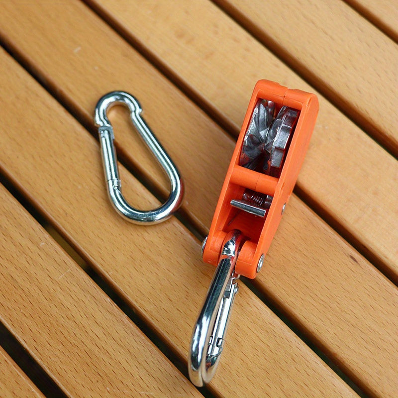 2pcs Outdoor Rope Pulley Adjuster Metal Lifting Hook
