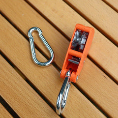 2pcs Outdoor Rope Pulley Adjuster Metal Lifting Hook