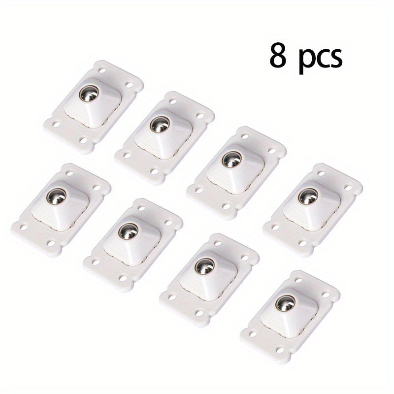 8pcs Sticky Plastic Spinner Wheels Small Sliding Wheels Shelf Pulley Accessories