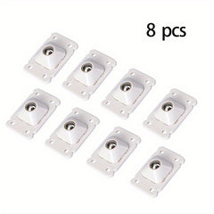 8pcs Sticky Plastic Spinner Wheels Small Sliding Wheels Shelf Pulley Accessories