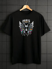 Men's Bear Pattern Shirt Casual Short Sleeve Tee Top