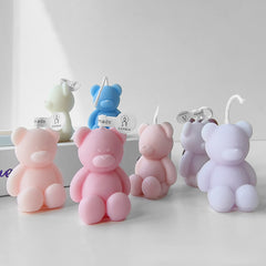 4pcs Mini Bear Scented Candle for Wedding Christmas Gift