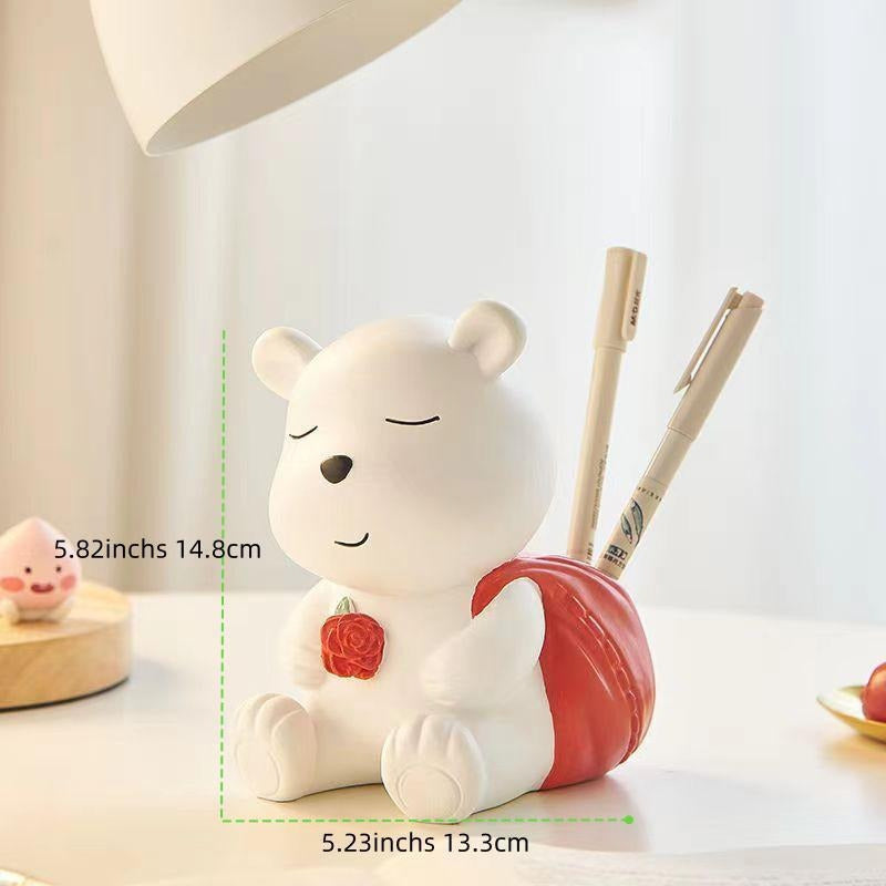 Creative Bear Pen Holder Decoration Office Desktop Storage